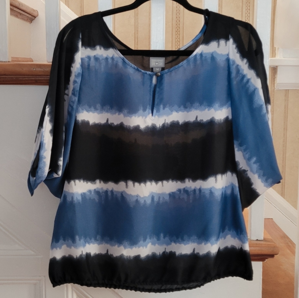 CONVERSE Tye Dye Blue White Shirt Size Medium